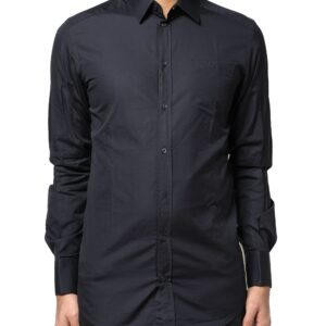 Dark Blue GOLD Cotton Long Sleeves Dress Shirt