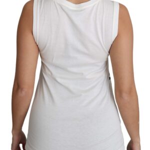 White Cotton #dgfamily Sleeveless Shirt Tank Top