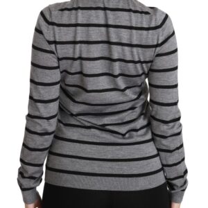Gray Cashmere Silk Turtleneck Sweater