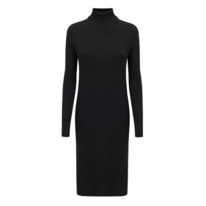 Black Wool Long Dress - Jag Couture London