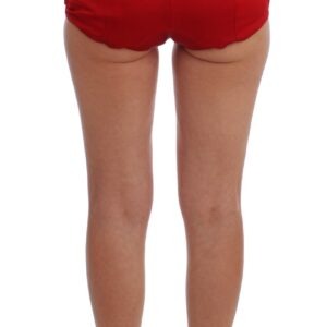Red Silk Crystal Roses Shorts