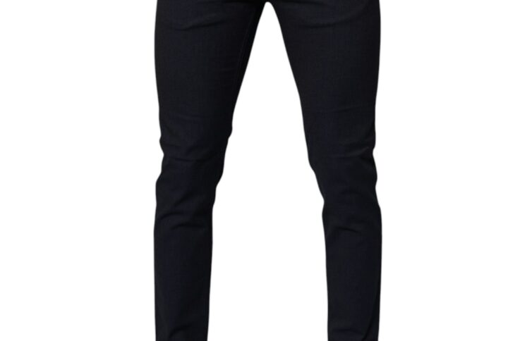Dark Blue Cotton Stretch Skinny Denim Jeans | Jag Couture London – New York