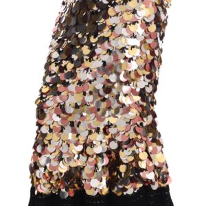 Gold Sequined Peplum High Waist Skirt