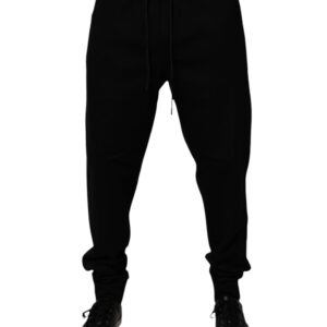 Black Cotton Blend Jogger Sweatpants Pants