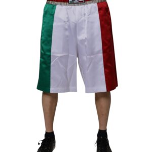 Multicolor Italia Polyester Bermuda Shorts - Jag Couture London