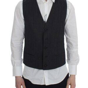 Gray Striped Formal Vest