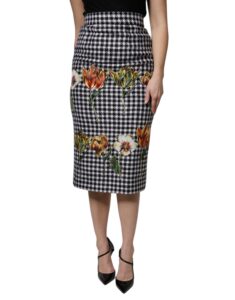 Multicolor Floral Print High Waist Pencil Cut Skirt