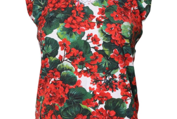 Multicolor Floral Lace Sleeveless Tank Top | Jag Couture London – New York