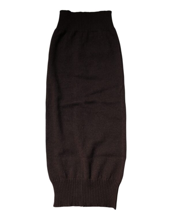 Brown Cashmere Knitted Neck Warmer Foulard Scarf