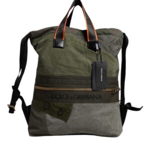 Military Green Patchwork Rucksack Backpack Bag - Jag Couture London