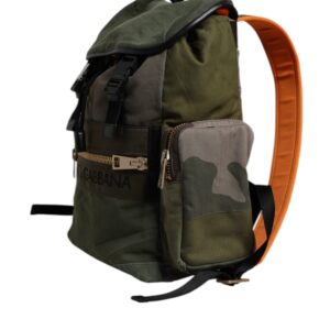 Military Green Patchwork Travel Backpack Bag