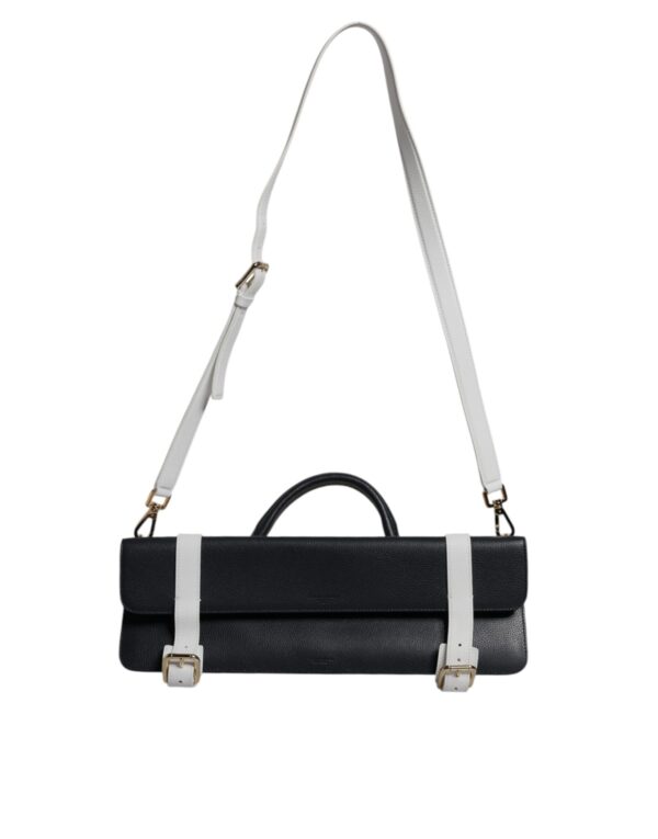 Blue White Calfskin Leather Crossbody Shoulder Bag