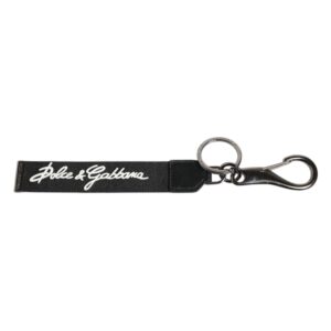 Black White DG Logo Silver Men Keychain Polyester Keyring