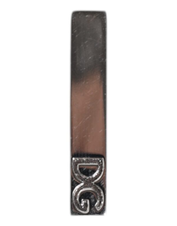 Silver Tone Brass Logo Branded Tie Clip Bar