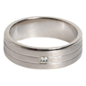 Silver Tone Brass Clear Crystal DG Logo Ring - Jag Couture London