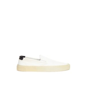 White Cotton Low Top Sneakers
