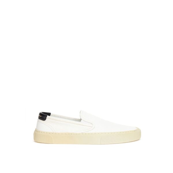 White Cotton Low Top Sneakers