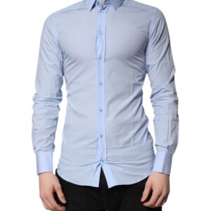 Light Blue Cotton GOLD Dress Formal Shirt
