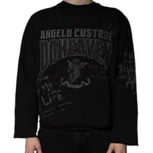 Black DG Heaven Crew Neck Pullover Sweater