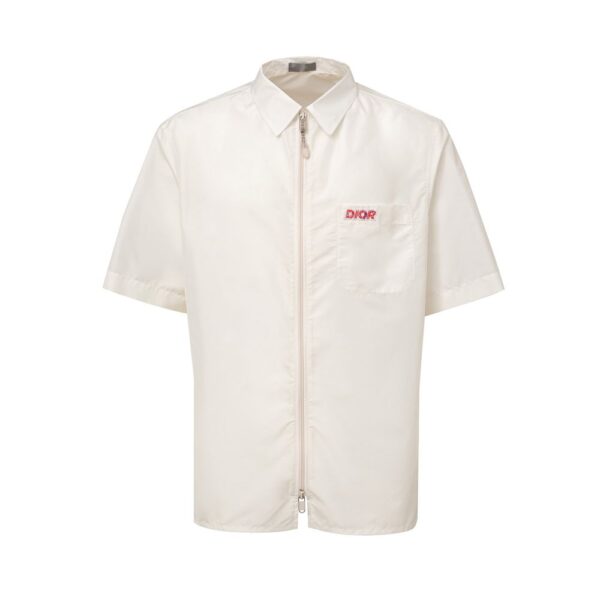 White Polyester Shortsleeve Shirt