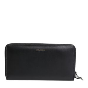Black Blue Exotic Leather Embossed Continental Wallet