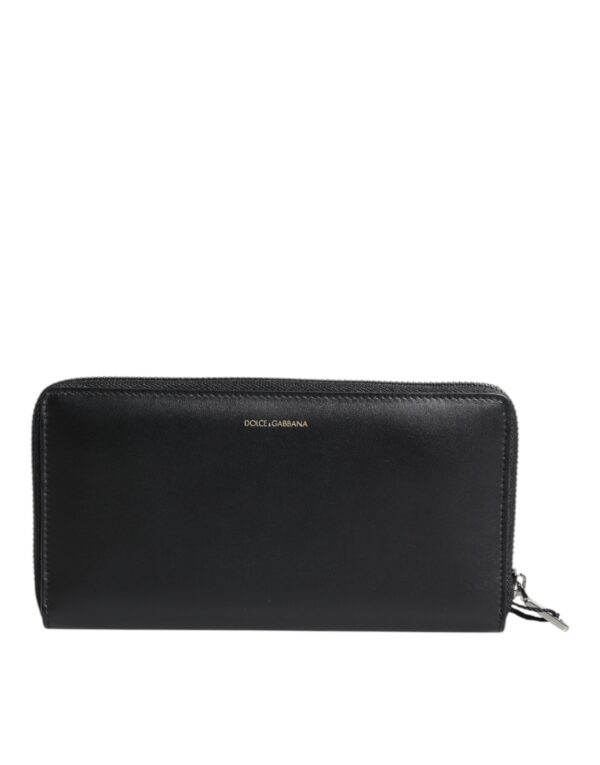 Black Blue Exotic Leather Embossed Continental Wallet