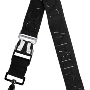 Black Stretch Polyester Rubberised DG Logo Keychain