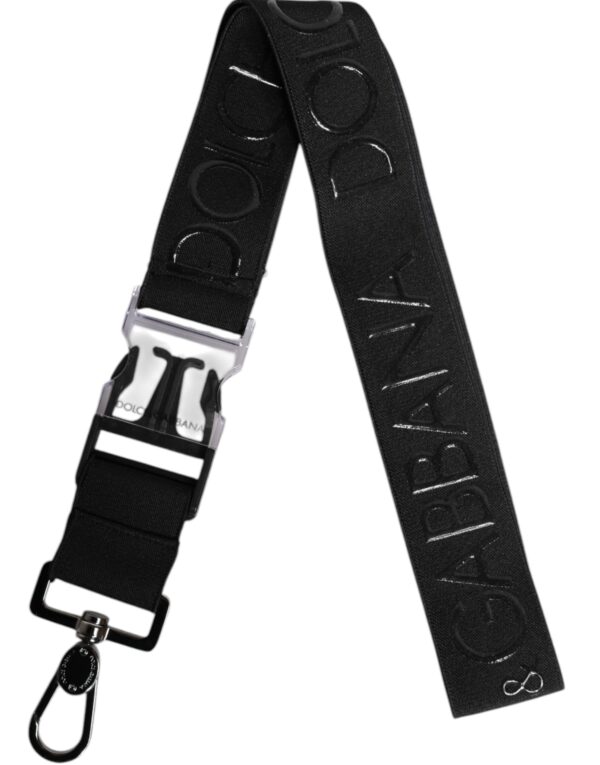 Black Stretch Polyester Rubberised DG Logo Keychain