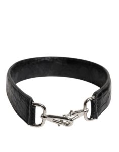 Black Alligator Leather Bag Shoulder Strap