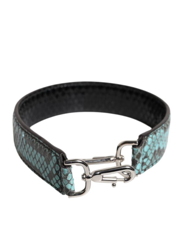 Black Blue Exotic Leather Bag Shoulder Strap