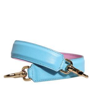 Pink Blue Leather Handle Bag Shoulder Strap - Jag Couture London
