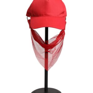 Red Cotton 6 Panels Women Baseball Cap