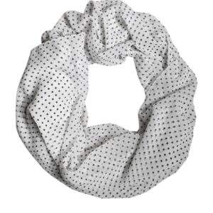 White Polka Dots Polyester Wrap Shawl Scarf
