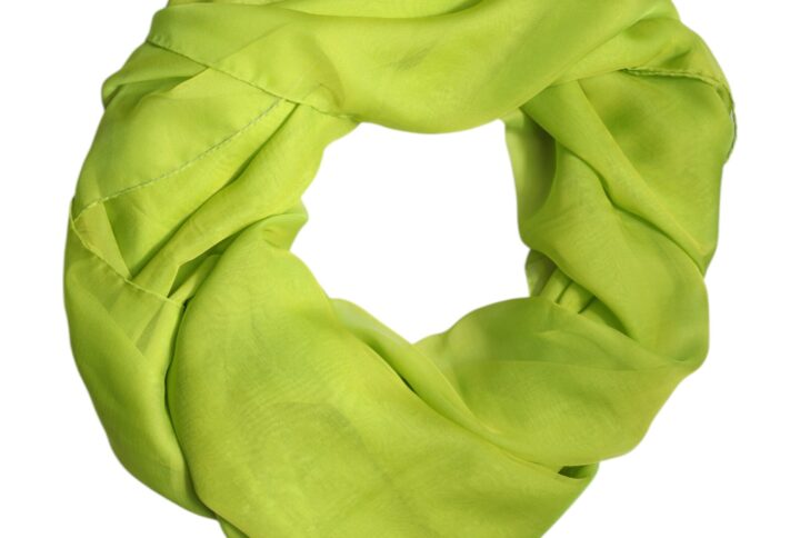 Green Silk Rectangle Wrap Shawl Neck Warmer Scarf - Jag Couture London