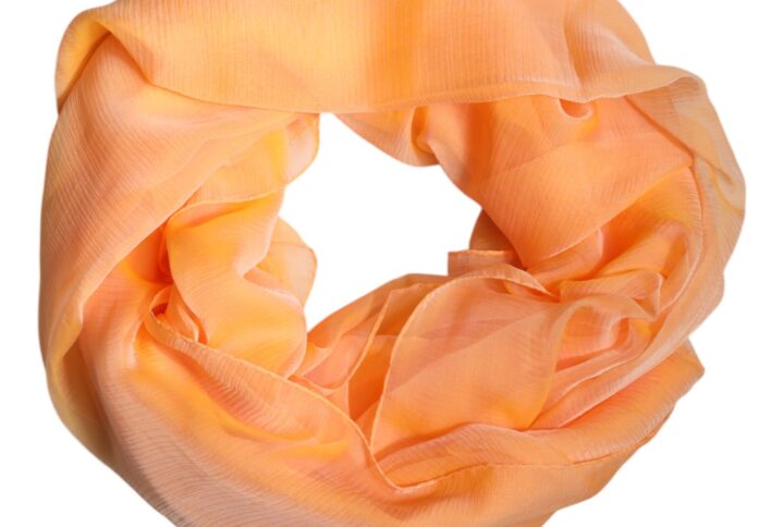 Orange Silk Rectangle Wrap Shawl Scarf - Jag Couture London