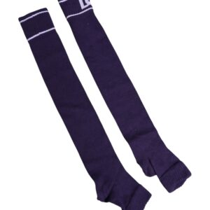 Purple Cotton DG Logo Print Open Toe Socks