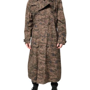Multicolor Camouflage Double Breasted Coat Jacket