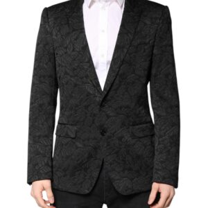 Black MARTINI Brocade Single Breasted Blazer