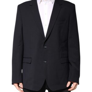 Dark Blue Wool Single Breasted Coat Blazer