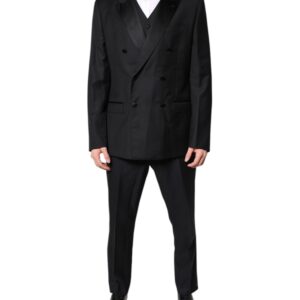 Black Double Breasted Formal 3 Piece Suit