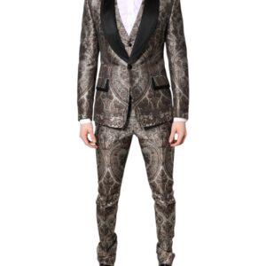 Multicolor Jacquard Single Breasted 3 Piece Suit