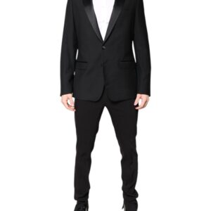 Black Wool Single Breasted Blazer Jacket
