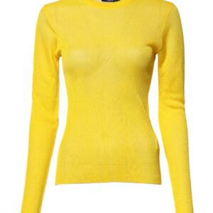 Yellow Polyester Women Pullover Top Sweater - Jag Couture London