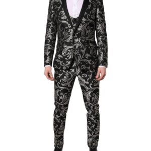 Dark Gray MARTINI Jacquard Men 3 Piece Suit