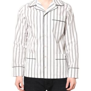 White Stripes Lounge Pajama Sleepwear Shirt