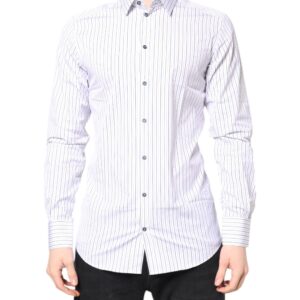 White Stripes GOLD Cotton Formal Shirt