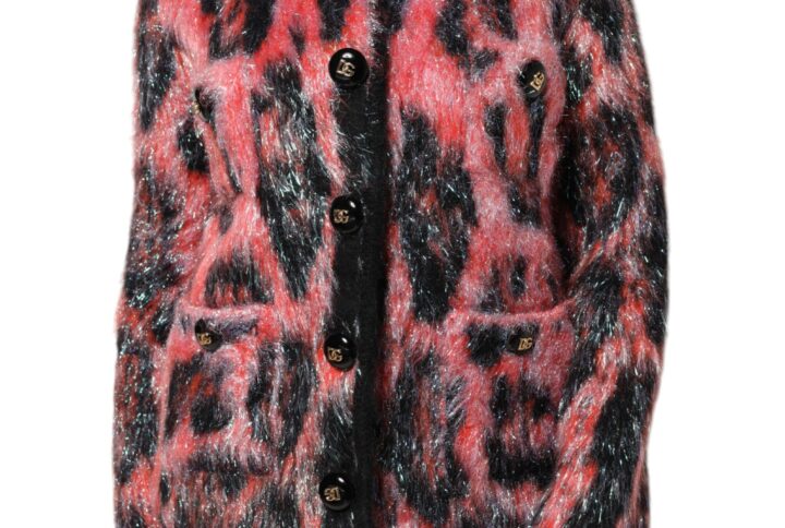 Red Mohair Wool Button Down Cardigan Sweater - Jag Couture London