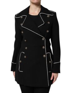Black Wool Double Breasted Blazer Jacket