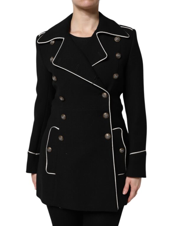 Black Wool Double Breasted Blazer Jacket