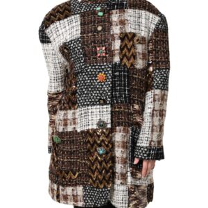 Multicolor Patchwork Button Down Jacket | Jag Couture London – New York
